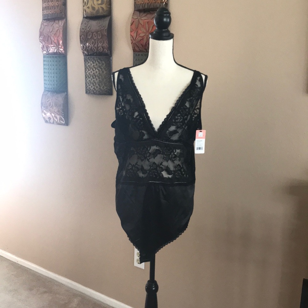 Plus Size Black Lace Teddy